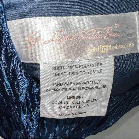 Light in the Box Formal Deep Blue Dress w/Tiered Skirt Textured Crimped Bodice - Picture 9 of 10